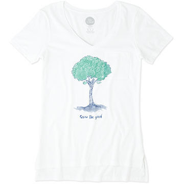 Life is Good Womens Tree Pocket Vibe Short-Sleeve T-Shirt