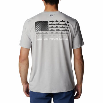 Columbia Mens PFG Fish Flag Tech Short-Sleeve Shirt