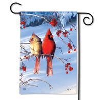 BreezeArt Cardinals in Snow Garden Flag