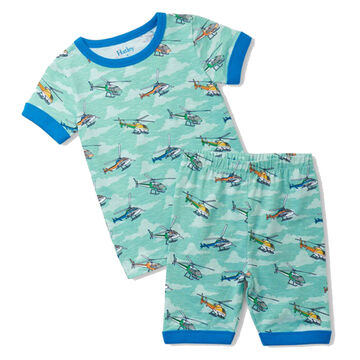 Hatley Boys Helicopters Short Pajama Set, 2-Piece