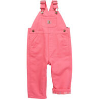 Carhartt Toddler Girl's Loose Fit Canvas Flannel Lined Bib Overall