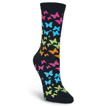 K. Bell Womens Butterfly Rainbow Crew Sock