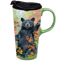 Evergreen Frolicking Bear Ceramic Travel Cup w/ Lid