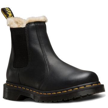 Dr. Martens AirWair Womens 2976 Leonore Wyoming Leather Fur-Lined Chelsea Boot