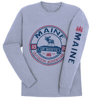 Lakeshirts Youth Blue 84 Maine Bixby Moose Long-Sleeve T-Shirt