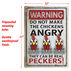 Rivers Edge Do Not Make Chickens Angry Tin Sign