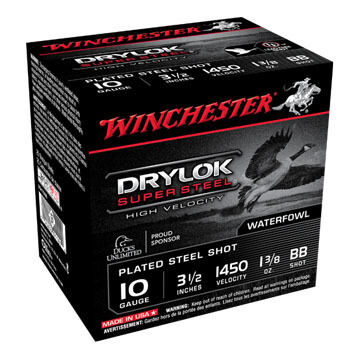 Winchester DryLok Super Steel 10 GA 3-1/2 1-3/8 oz. BB Shotshell Ammo (25)
