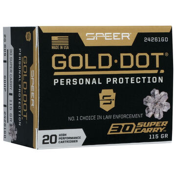 Speer Gold Dot Personal Protection 30 Super Carry 115 Grain GDHP Handgun Ammo (20)