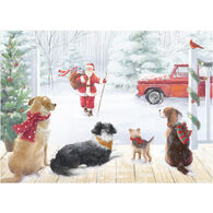 LPG Greetings Porch Puppies and Santa Boxed Christmas Cards