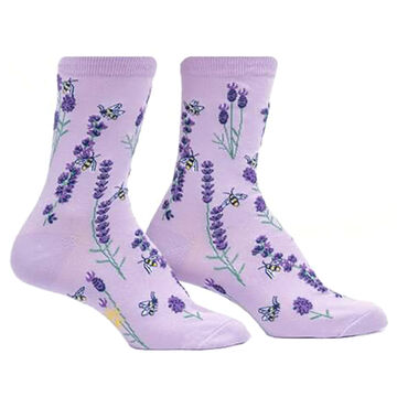 Sock It To Me Womens Bees and Lavender Crew Sock