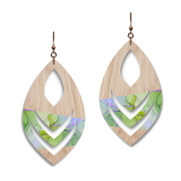 Illustrated Lights Womens Willow Wood E42M Earring