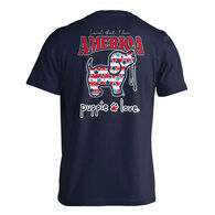 Puppie Love Men's & Women's Stars and Stripes Pup Short-Sleeve T-Shirt