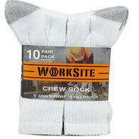Worksite Men's Crew Sock, 10-Pack
