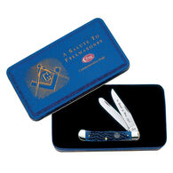 Case Trapper Bone Pocket Knife w/ Masonic Gift Tin