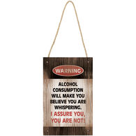 Carson Home Accents Warning Alcohol Small Hanging Sign