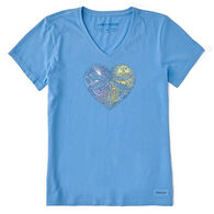 Life is Good Women's Dragonfly Heart Crusher-LITE Vee Short-Sleeve Shirt