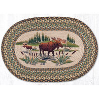 Capitol Earth Oval Patch Moose Wading Rug