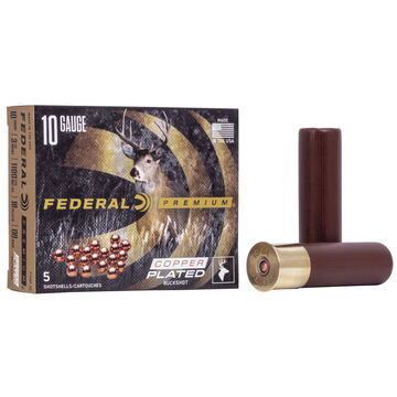 Federal Premium Buckshot 10 GA 3-1/2 18 Pellet #00 Buck Shotshell Ammo (5)