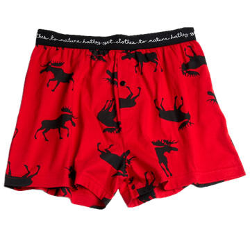 Hatley Mens Moose on Red Boxer