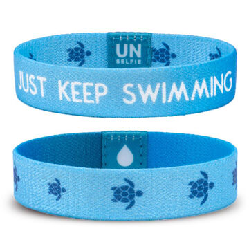 Unselfie Womens Just Keep Swimming Pattern Wrist Band