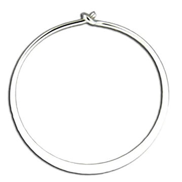 Mark Steel Jewelry Womens 24mm Sterling Silver Thin Wire Flat Hoop Earring