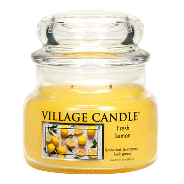 Village Candle Small Glass Jar Candle - Fresh Lemon