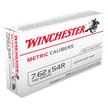 Winchester 7.62x54R 180 Grain Metric Caliber FMJ Rifle Ammo (20)