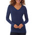 Cuddl Duds Womens Softwear With Stretch V-Neck Long-Sleeve Baselayer Top