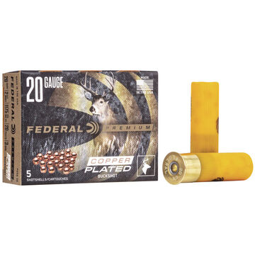 Federal Premium Buckshot 20 GA 2-3/4 20 Pellet #3 Shotshell Ammo (5)