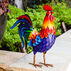 Evergreen Colorful Rooster Metal Garden Statuary