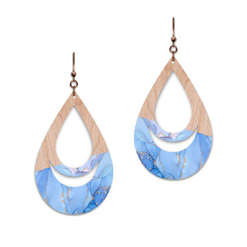 Illustrated Lights Womens Willow Wood D37M Earring