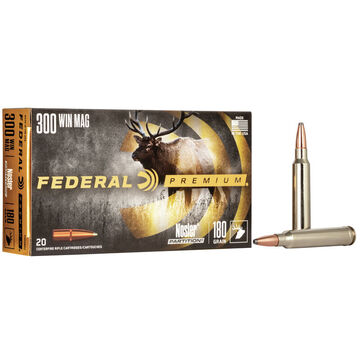 Federal Premium 300 Winchester Magnum 180 Grain Nosler Partition Rifle Ammo (20)