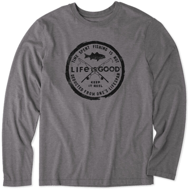 Life is Good Men's Time Spent Fishing Cool Tee Long-Sleeve Shirt