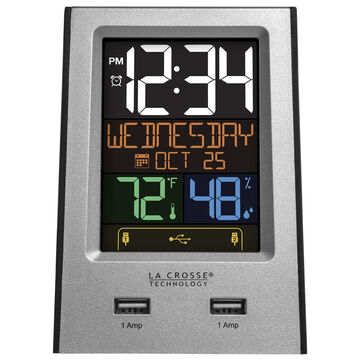 La Crosse Multi-Color Digital Alarm Clock w/ USB