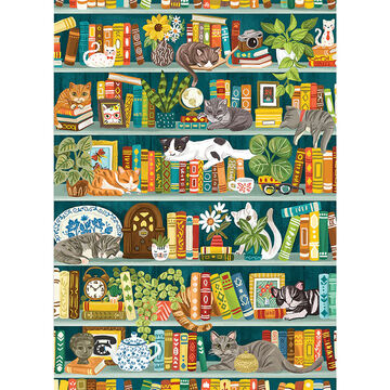 Cobble Hill Jigsaw Puzzle - The Purrfect Bookshelf