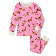 Hatley Girl's Little Blue House Country Horses Pajama Set, 2-Piece