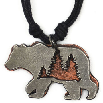 Anju Jewelry Womens Big Bear and The Forest Necklace
