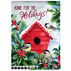 Evergreen Chickadees Holiday Birdhouse Garden Flag