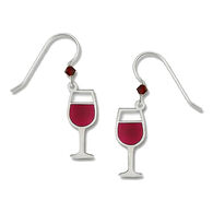 Left Hand Studios Sienna Sky and Adajio Jewelry Women's Red Wine Glass Earring