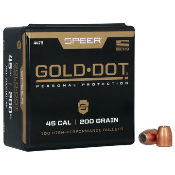 Speer Gold Dot 45 Auto 200 Grain .451 GDHP Handgun Bullet (100)