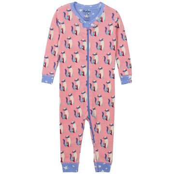 Hatley Infant Girls Patchwork Kitty Organic Cotton Coverall