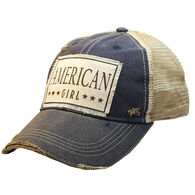 Vintage Life Women's American Girl Distressed Trucker Hat