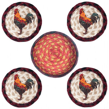 Capitol Earth Rustic Rooster Coaster Set