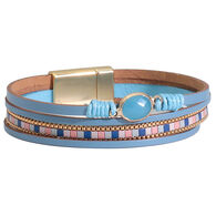 Periwinkle By Barlow Women's Multi-layered Blue Faceted Bracelet