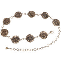 Most Wanted USA Women's Sunflower Floral Concho Chain Belt