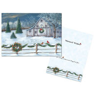 LPG Greetings White Christmas Barn Boxed Christmas Cards