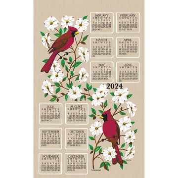 Kay Dee Designs 2024 Dogwood & Cardinal Calendar Towel