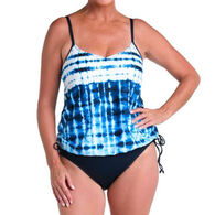 Maxine Swim Group Women's 24th & Ocean Sea's The Dye Underwire V-Neck Blouson Tankini Top