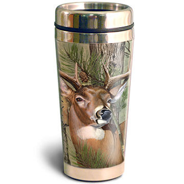 American Expedition Whitetail Deer Camo Steel Travel Mug