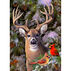 Outset Media Jigsaw Puzzle - One Deer Two Cardinals